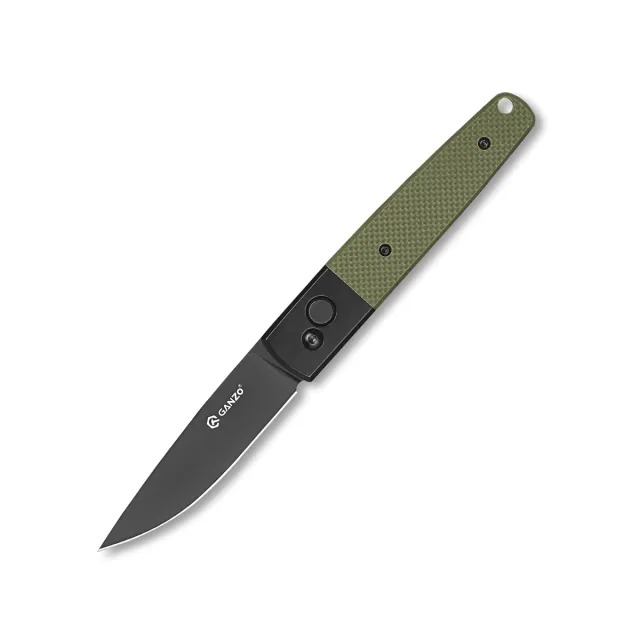 1 - Нож складной Ganzo G721B-GR зеленый, черный клинок