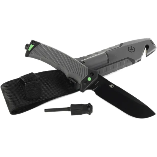 2 - Нож с паракордом Ganzo G8012V2-GY, серый