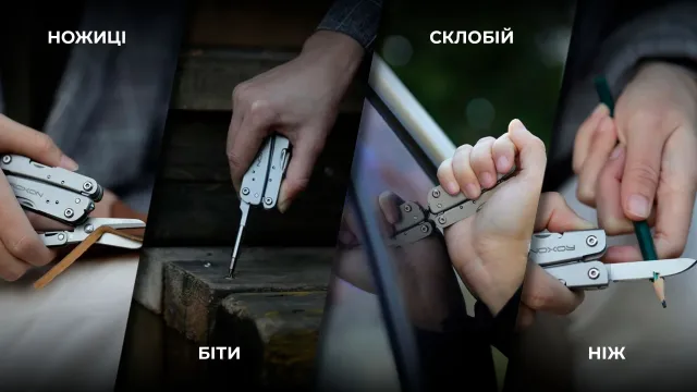 15 - Мультитул міні Roxon M3 зі змінними бітами, сірий