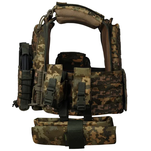 3 - Плитоноска Ares Gen.2. (Комплект 7 подсумков) с системой быстрого сброса. Molle. Цвет Пиксель