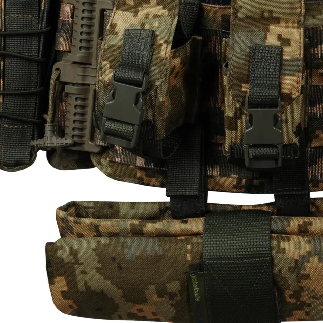 8 - Плитоноска Ares Gen.2. (Комплект 7 подсумков) с системой быстрого сброса. Molle. Цвет Пиксель