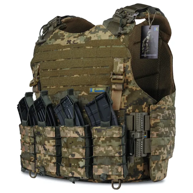 1 - Плитоноска Warmor Gen.4 (Комплект 4 подсумки) с системой быстрого сброса. Molle. Цвет Пиксель