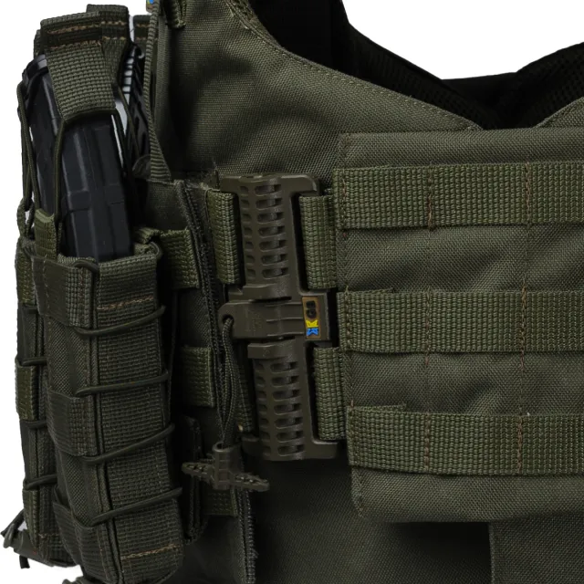 7 - Плитоноска Warmor Gen.4 (Комплект 4 подсумки) с системой быстрого сброса. Molle. Цвет Олива.