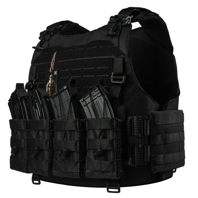 1 - Плитоноска Warmor Gen.4 (Комплект 4 подсумки) с системой быстрого сброса. Molle. Цвет Черная
