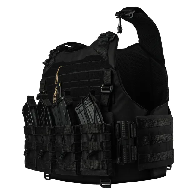 4 - Плитоноска Warmor Gen.4 (Комплект 4 подсумки) с системой быстрого сброса. Molle. Цвет Черная