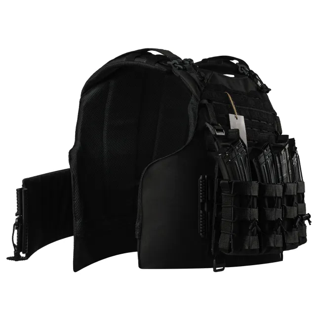 5 - Плитоноска Warmor Gen.4 (Комплект 4 подсумки) с системой быстрого сброса. Molle. Цвет Черная