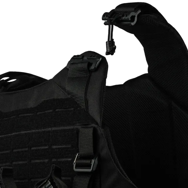 7 - Плитоноска Warmor Gen.4 (Комплект 4 подсумки) с системой быстрого сброса. Molle. Цвет Черная
