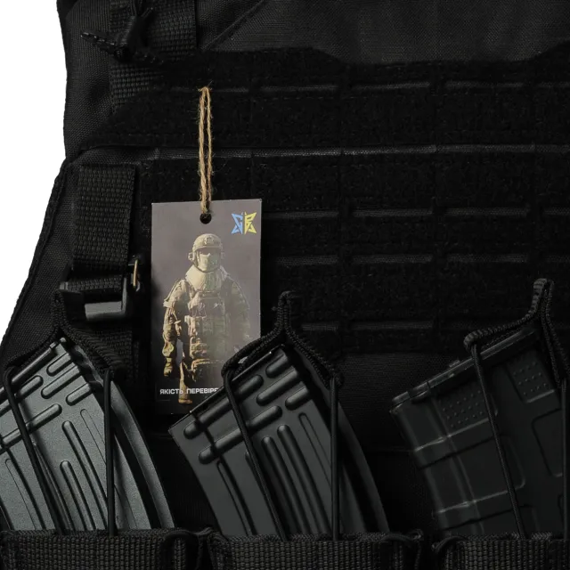 10 - Плитоноска Warmor Gen.4 (Комплект 4 подсумки) с системой быстрого сброса. Molle. Цвет Черная