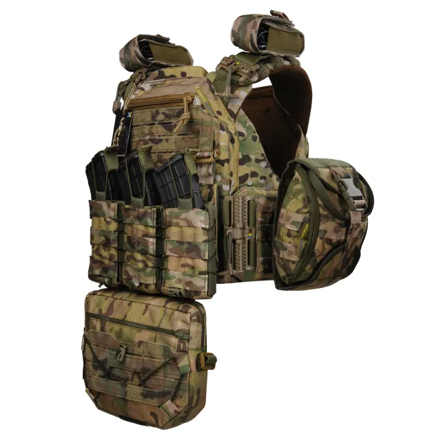 1 - Плитоноска женская Warmor gen.3 FL MAX (for Ladies). С максимальным набором подсумков, быстрым боковым и верхним сбросом (без плит). Мультикам.
