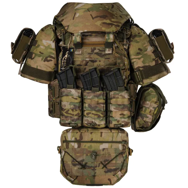 2 - Плитоноска жіноча Warmor gen.3 FL MAX (for Ladies) (без плит). З максимальним набором підсумків, захистом шиї та плечей по 1 класу ДСТУ. Мультикам.