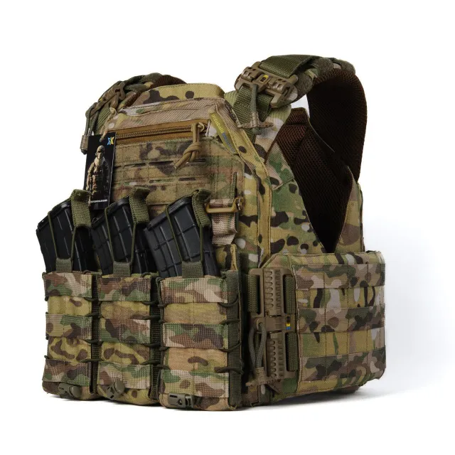 1 - Плитоноска женская Warmor gen.3 FL (for Ladies). С подсумками под магазины АК и быстрым боковым и верхним сбросом (без плит). Мультикам.
