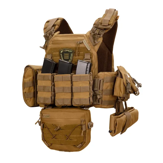 1 - Плитоноска Warmor gen.3 Pro Max. Система быстрого сброса. 7 подсумков. Койот