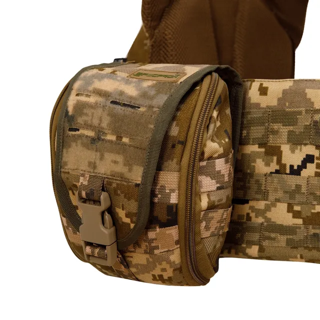 10 - Плитоноска Warmor gen.3 Pro Max XL Пиксель ММ14. Система быстрого сброса. 7 подсумок. (Большого размера)
