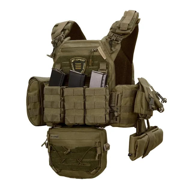 1 - Плитоноска Warmor gen.3 Pro Max XL Олива. Система быстрого сброса. 7 подсумок. (Большого размера)