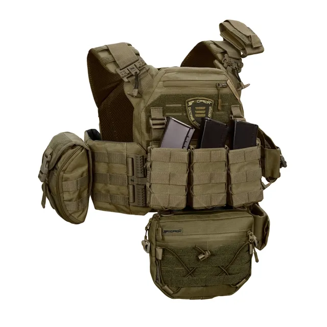 2 - Плитоноска Warmor gen.3 Pro Max XL Олива. Система быстрого сброса. 7 подсумок. (Большого размера)