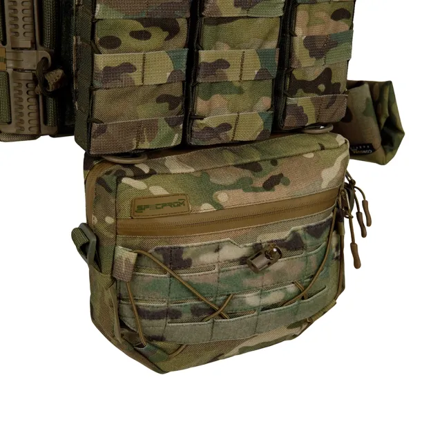 8 - Плитоноска Warmor gen.3 Pro Max XL Мультикам. Система быстрого сброса. 7 подсумков. (Большого размера)