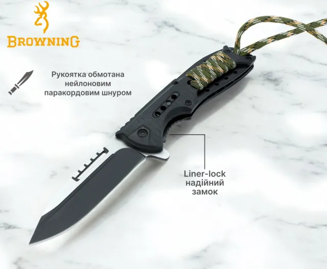 4 - Ніж складний Browning A327, Чорний
