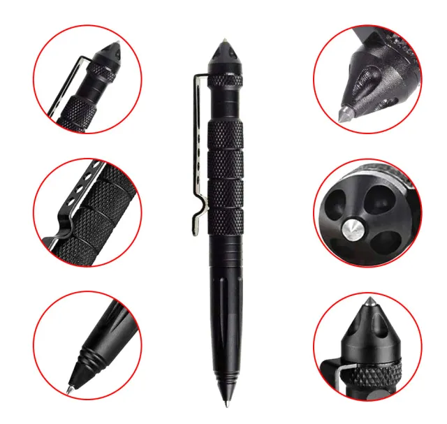 2 - Тактична ручка зі склобоєм Laix B2 Tactical Pen з алюмінію, Чорний