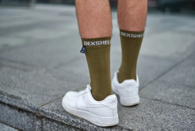 11 - Водонепроницаемые носки Dexshell Ultra Thin Crew OG. Олива