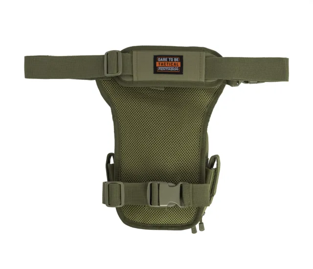 4 - Сумка збройова на стегно Pentagon Max-S 2.0 Gun Thigh Pouch 3,7 л, Олива