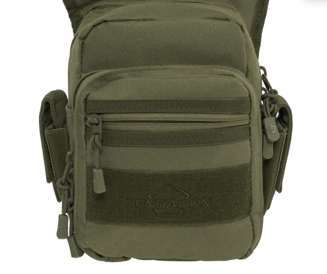 5 - Сумка збройова на стегно Pentagon Max-S 2.0 Gun Thigh Pouch 3,7 л, Олива