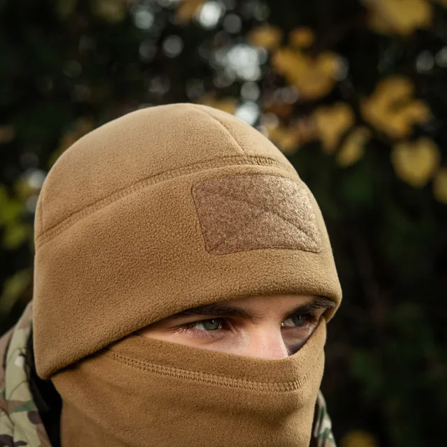 9 - Шапка флісова M-Tac Watch Cap Elite з Velcro. Койот