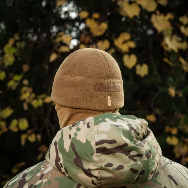 11 - Шапка флісова M-Tac Watch Cap Elite з Velcro. Койот
