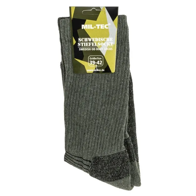8 - Шкарпетки трекінгові Mil-Tec Swedish Boot Socks, Олива