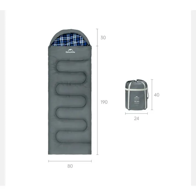 2 - Спальний мішок з капюшоном Naturehike Clear Sky CNK2450WS042. Сірий