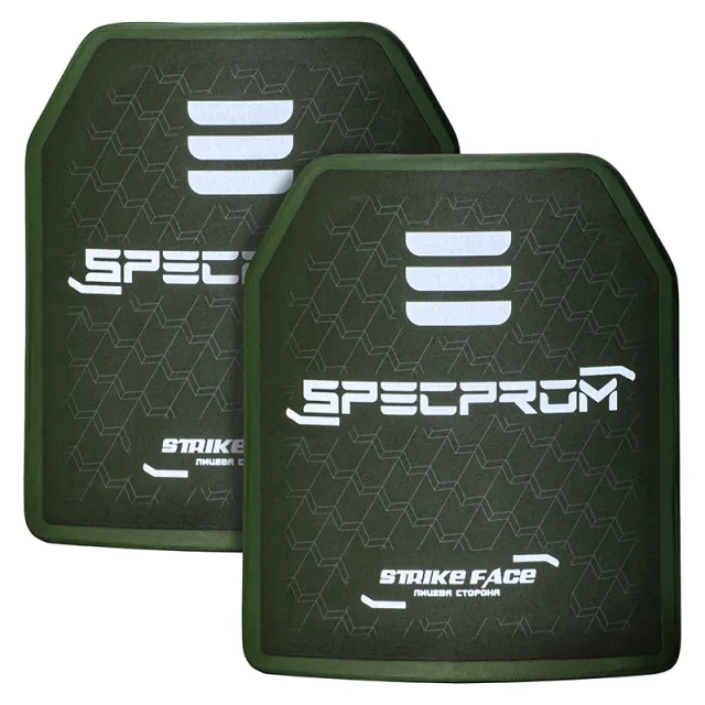 1 - Комплект керамічних бронеплит SPECPROM 6-го класу. Вага 2.9 кг. Розмір 25 на 30 см. Олива. 2 шт.