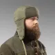 1 - Шапка ушанка плащевка-флис. Олива