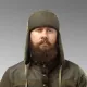 2 - Шапка ушанка плащевка-флис. Олива