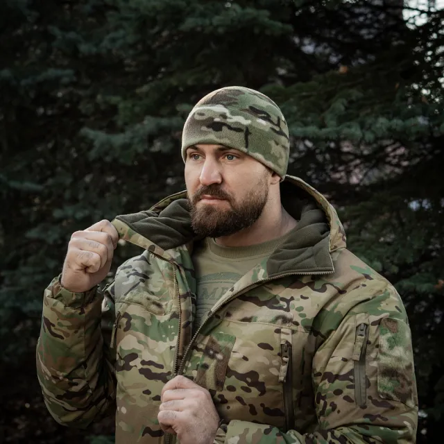 8 - Шапка флісова M-Tac Watch Cap Elite із Slimtex. Мультикам