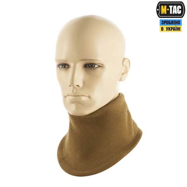 2 - Флісовий баф, шарф M-Tac Elite Fleece анатомічний з затяжкою. Койот