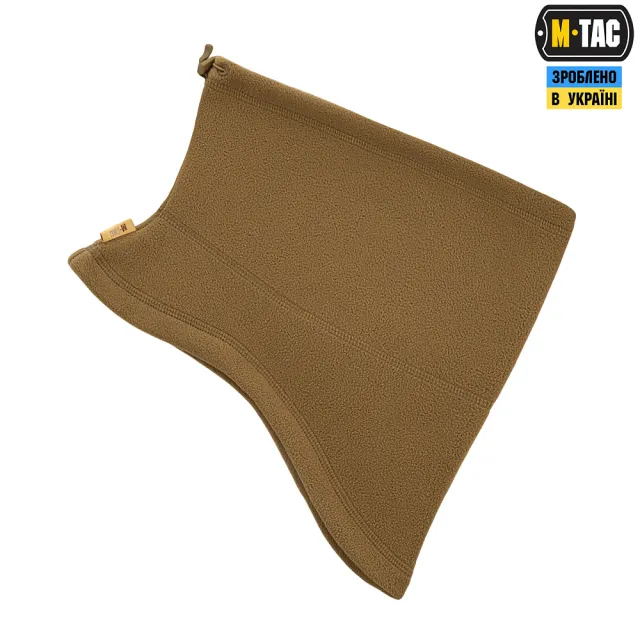 3 - Флісовий баф, шарф M-Tac Elite Fleece анатомічний з затяжкою. Койот