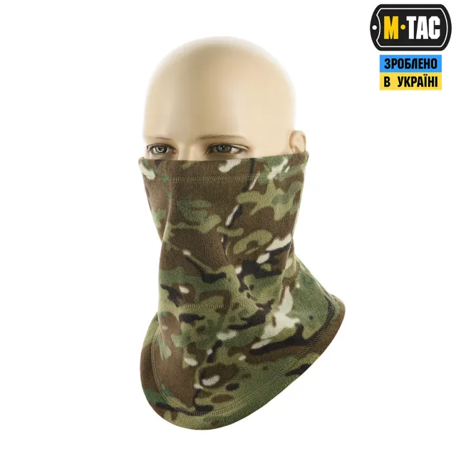 1 - Флісовий баф, шарф M-Tac Elite Fleece анатомічний з затяжкою. Мультикам