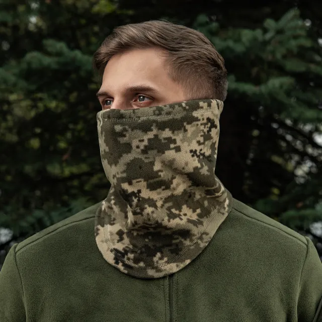 9 - Флісовий баф, шарф M-Tac Elite Fleece анатомічний з затяжкою. Піксель