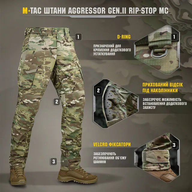 14 - Штани M-Tac Aggressor Gen.II ріп-стоп. Мультикам