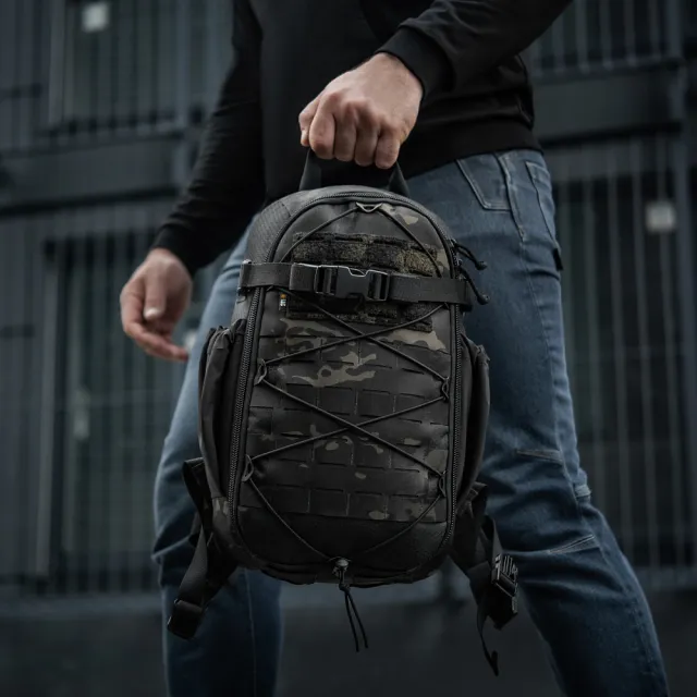 18 - Тактичний рюкзак M-Tac Sturm Elite з ергономічними лямками. Чорний мультикам