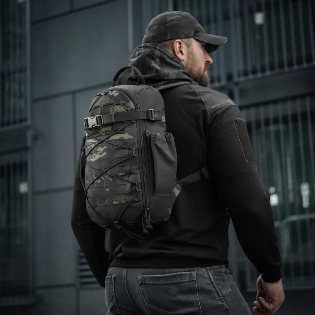 4 - Тактичний рюкзак M-Tac Sturm Elite з ергономічними лямками. Чорний мультикам