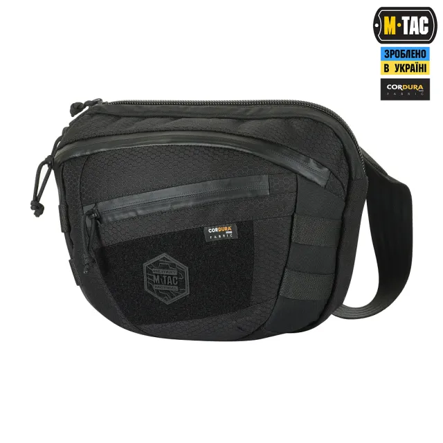 1 - Сумка через плече M-Tac Sphaera Hex Hardsling Bag Elite Large з липучкою. Чорний