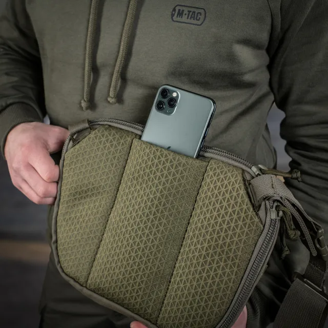 9 - Сумка через плече M-Tac Sphaera Hex Hardsling Bag Elite Large з липучкою. Олива