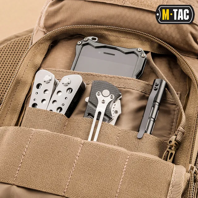 3 - Тактична сумка через плече M-Tac Urban Line City Hunter Hexagon. Койот