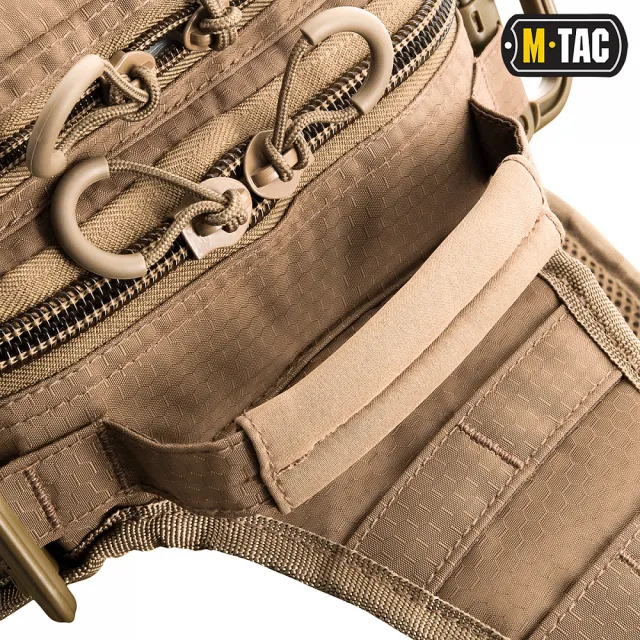 7 - Тактична сумка через плече M-Tac Urban Line City Hunter Hexagon. Койот