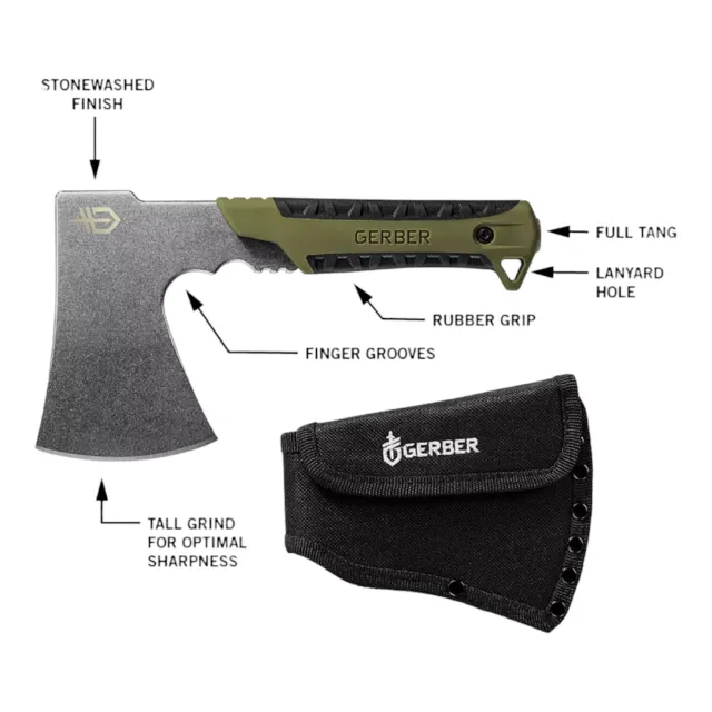 2 - Тактический топор Gerber A-291. Черно-оливковый