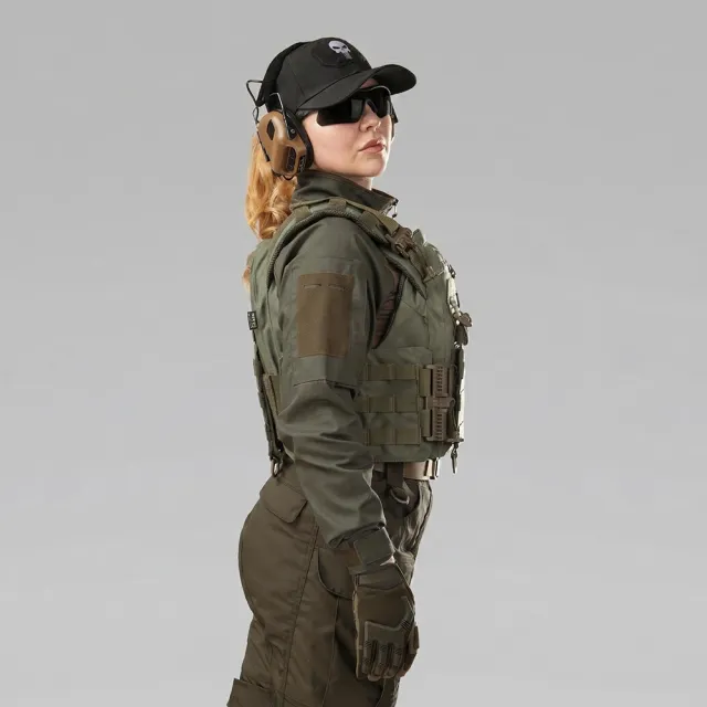 6 - Плитоноска женская Warmor gen.3 FL SPECPROM (for Ladies). Без подсумков. С быстрым боковым и верхним сбросом (без плит). Олива