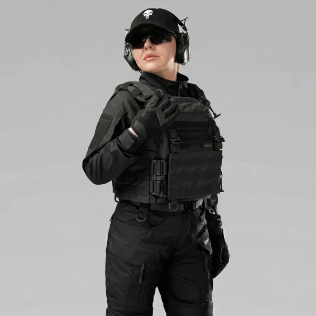 5 - Плитоноска женская Warmor gen.3 FL SPECPROM (for Ladies). Без подсумков. С быстрым боковым и верхним сбросом (без плит). Черный