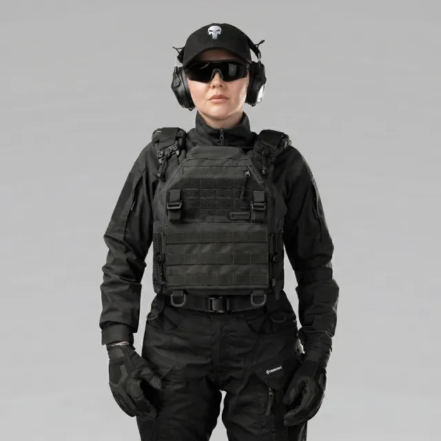 6 - Плитоноска женская Warmor gen.3 FL SPECPROM (for Ladies). Без подсумков. С быстрым боковым и верхним сбросом (без плит). Черный