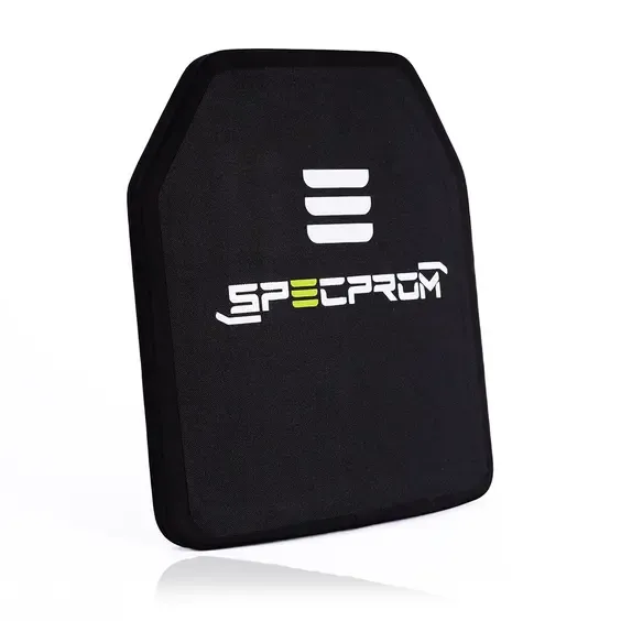 1 - Керамическая бронеплита Sic+PE 4-го класса SPECPROM. Вес 2.0 кг. Размер 25 на 30 см. Черная