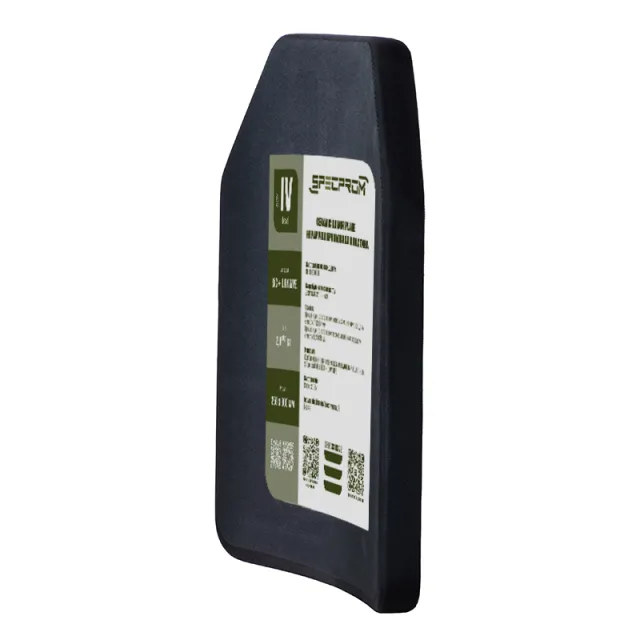 5 - Керамическая бронеплита Sic+PE 4-го класса SPECPROM. Вес 2.0 кг. Размер 25 на 30 см. Черная